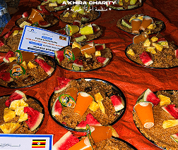 Freshly prepared meal plates at a Meals (Wajaba) community distribution event